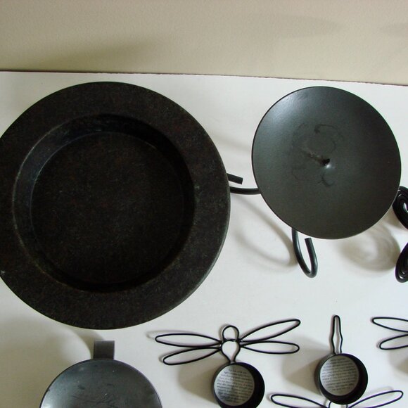 8 Black Candle Tealight Holders Metal Dragonfly Whimsigoth Goth Decor - Picture 11 of 15